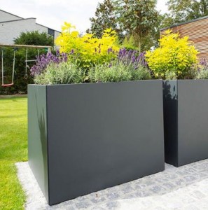 Vlakke Bloembak Antraciet 60x60x60cm A. van Elk BV